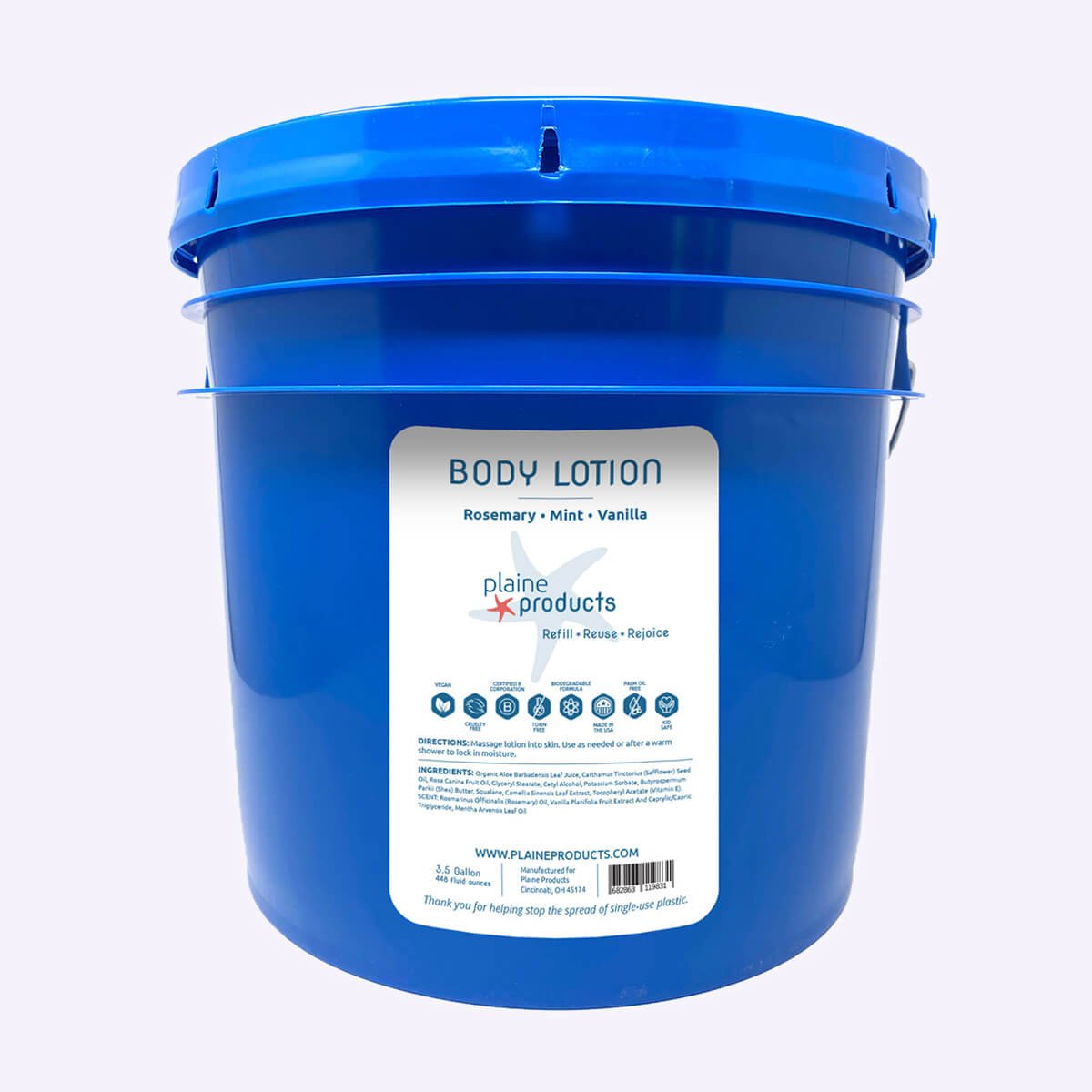 WS - 3.5 Gallon Bulk Body Lotion - Rosemary Mint Vanilla (Pump not included)